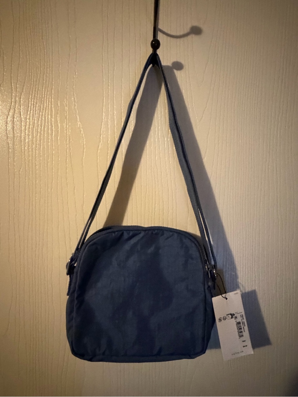 Kipling Keefe True Blue Tonal Compact Crossbody Bag with Monkey Charm - Picture 2 of 9